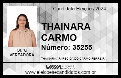 Candidato THAINARA CARMO 2024 - ATIBAIA - Eleições