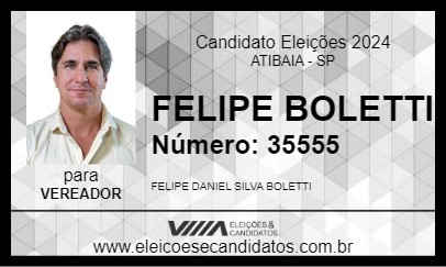 Candidato FELIPE BOLETTI 2024 - ATIBAIA - Eleições