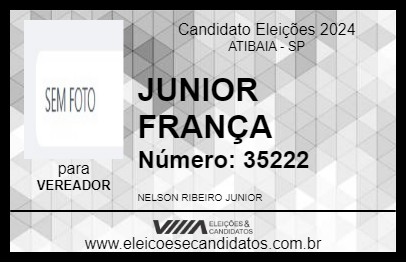 Candidato JUNIOR FRANÇA 2024 - ATIBAIA - Eleições