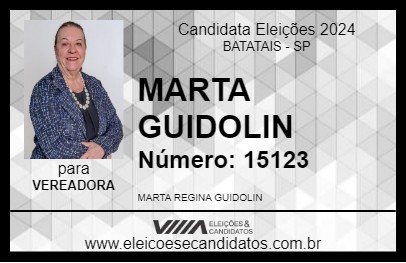 Candidato MARTA GUIDOLIN 2024 - BATATAIS - Eleições