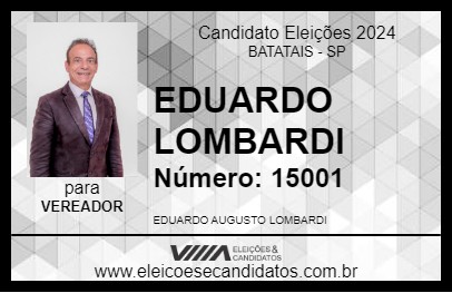 Candidato EDUARDO LOMBARDI 2024 - BATATAIS - Eleições