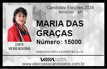 Candidato MARIA DAS GRAÇAS 2024 - BATATAIS - Eleições