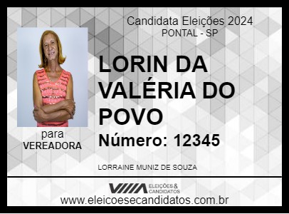 Candidato LORIN DA VALÉRIA DO POVO 2024 - PONTAL - Eleições