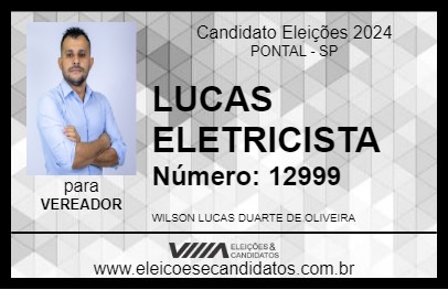 Candidato LUCAS ELETRICISTA 2024 - PONTAL - Eleições