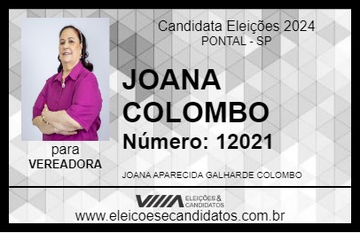 Candidato JOANA COLOMBO 2024 - PONTAL - Eleições