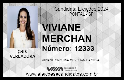 Candidato VIVIANE MERCHAN 2024 - PONTAL - Eleições