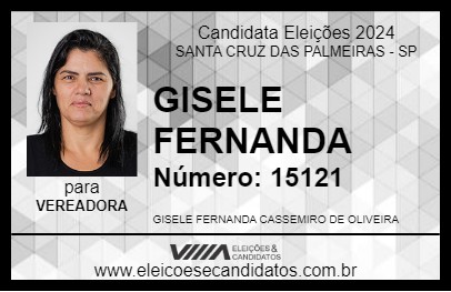 Candidato GISELE FERNANDA 2024 - SANTA CRUZ DAS PALMEIRAS - Eleições