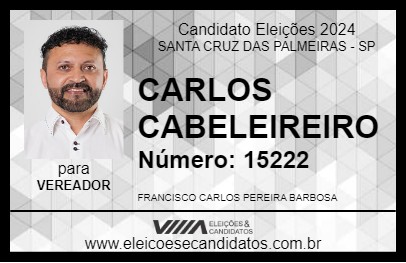 Candidato CARLOS CABELEIREIRO 2024 - SANTA CRUZ DAS PALMEIRAS - Eleições