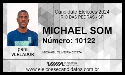 Candidato MICHAEL SOM 2024 - RIO DAS PEDRAS - Eleições