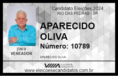 Candidato APARECIDO OLIVA 2024 - RIO DAS PEDRAS - Eleições