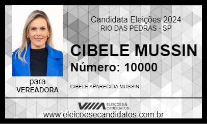 Candidato CIBELE MUSSIN 2024 - RIO DAS PEDRAS - Eleições