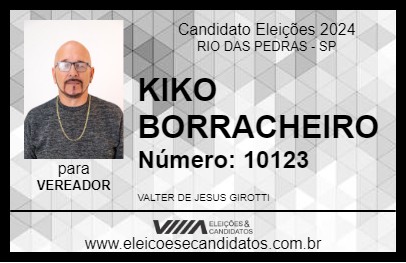 Candidato KIKO BORRACHEIRO 2024 - RIO DAS PEDRAS - Eleições