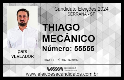 Candidato THIAGO MECÂNICO 2024 - SERRANA - Eleições