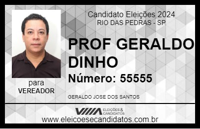 Candidato PROF GERALDO DINHO 2024 - RIO DAS PEDRAS - Eleições