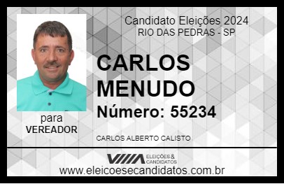 Candidato CARLOS MENUDO 2024 - RIO DAS PEDRAS - Eleições