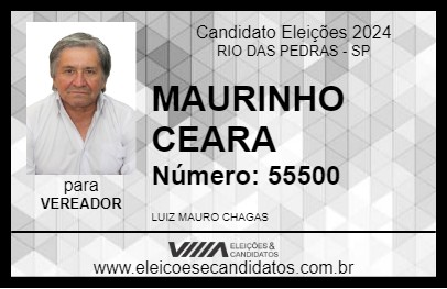 Candidato MAURINHO CEARA 2024 - RIO DAS PEDRAS - Eleições