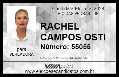 Candidato RACHEL CAMPOS OSTI 2024 - RIO DAS PEDRAS - Eleições