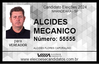 Candidato ALCIDES MECANICO 2024 - NHANDEARA - Eleições