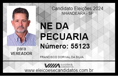 Candidato NE DA PECUARIA 2024 - NHANDEARA - Eleições