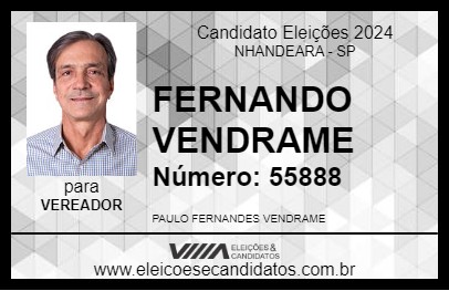 Candidato FERNANDO VENDRAME 2024 - NHANDEARA - Eleições