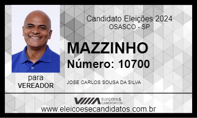 Candidato MAZZINHO 2024 - OSASCO - Eleições