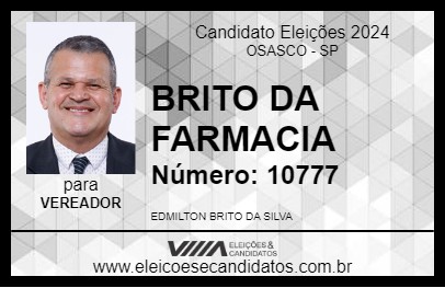 Candidato BRITO DA FARMACIA 2024 - OSASCO - Eleições