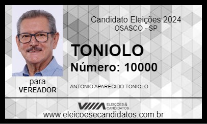 Candidato TONIOLO 2024 - OSASCO - Eleições