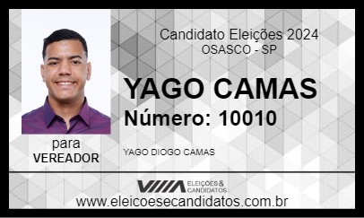 Candidato YAGO CAMAS 2024 - OSASCO - Eleições