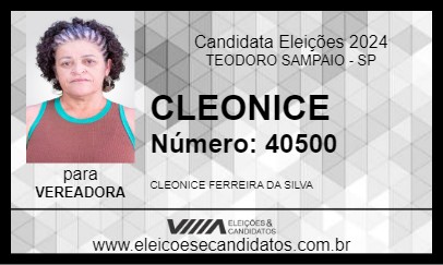 Candidato CLEONICE 2024 - TEODORO SAMPAIO - Eleições