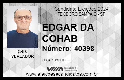 Candidato EDGAR DA COHAB 2024 - TEODORO SAMPAIO - Eleições