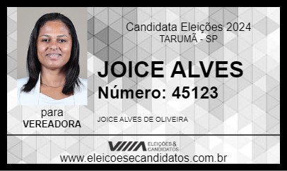 Candidato JOICE ALVES 2024 - TARUMÃ - Eleições