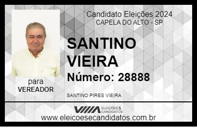 Candidato SANTINO VIEIRA 2024 - CAPELA DO ALTO - Eleições