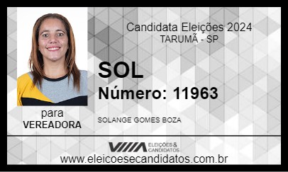 Candidato SOL 2024 - TARUMÃ - Eleições