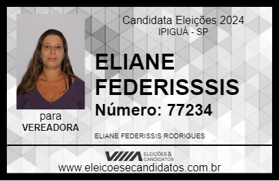 Candidato ELIANE FEDERISSSIS 2024 - IPIGUÁ - Eleições