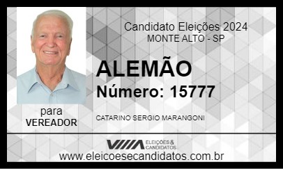 Candidato ALEMÃO 2024 - MONTE ALTO - Eleições