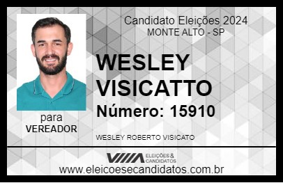 Candidato WESLEY VISICATTO 2024 - MONTE ALTO - Eleições