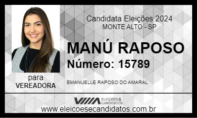 Candidato MANÚ RAPOSO 2024 - MONTE ALTO - Eleições