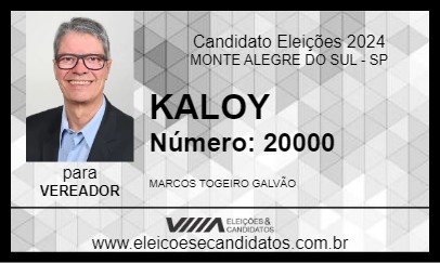 Candidato KALOY 2024 - MONTE ALEGRE DO SUL - Eleições