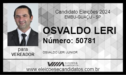 Candidato OSVALDO LERI 2024 - EMBU-GUAÇU - Eleições