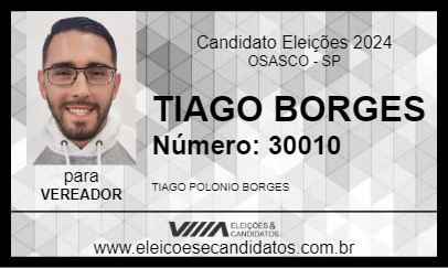 Candidato TIAGO BORGES 2024 - OSASCO - Eleições