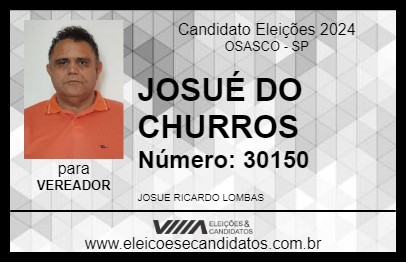 Candidato JOSUÉ DO CHURROS 2024 - OSASCO - Eleições