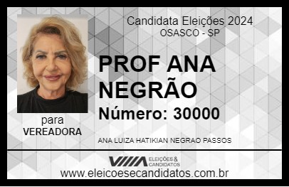 Candidato PROF ANA NEGRÃO 2024 - OSASCO - Eleições