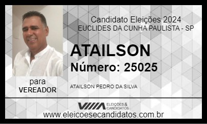 Candidato ATAILSON 2024 - EUCLIDES DA CUNHA PAULISTA - Eleições