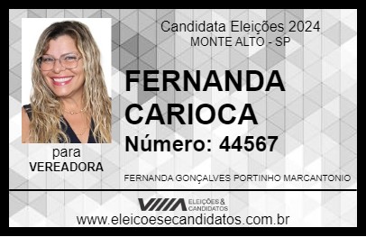 Candidato FERNANDA CARIOCA 2024 - MONTE ALTO - Eleições