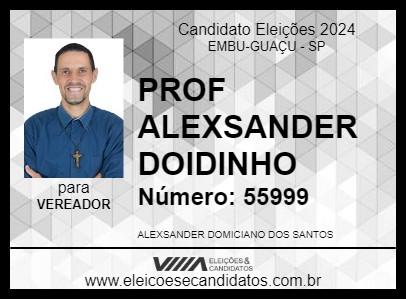 Candidato PROF ALEXSANDER DOIDINHO 2024 - EMBU-GUAÇU - Eleições