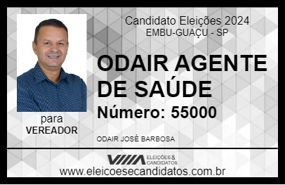 Candidato ODAIR AGENTE DE SAÚDE 2024 - EMBU-GUAÇU - Eleições