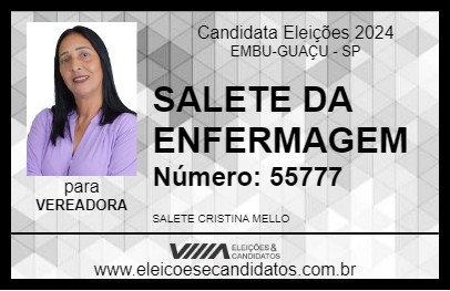 Candidato SALETE DA ENFERMAGEM 2024 - EMBU-GUAÇU - Eleições