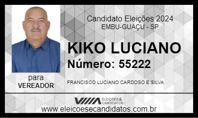 Candidato KIKO LUCIANO 2024 - EMBU-GUAÇU - Eleições