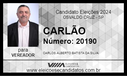 Candidato CARLÃO 2024 - OSVALDO CRUZ - Eleições