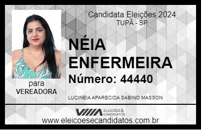 Candidato NÉIA ENFERMEIRA 2024 - TUPÃ - Eleições